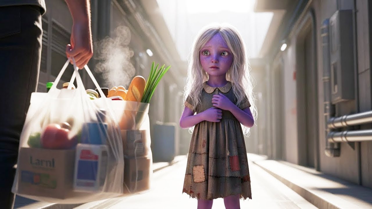 On His Way Home With Grocery Bags—He Caught a Little Alien Girl Staring at Them