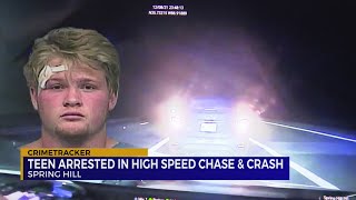 Teen arrested in high speed chase and crash