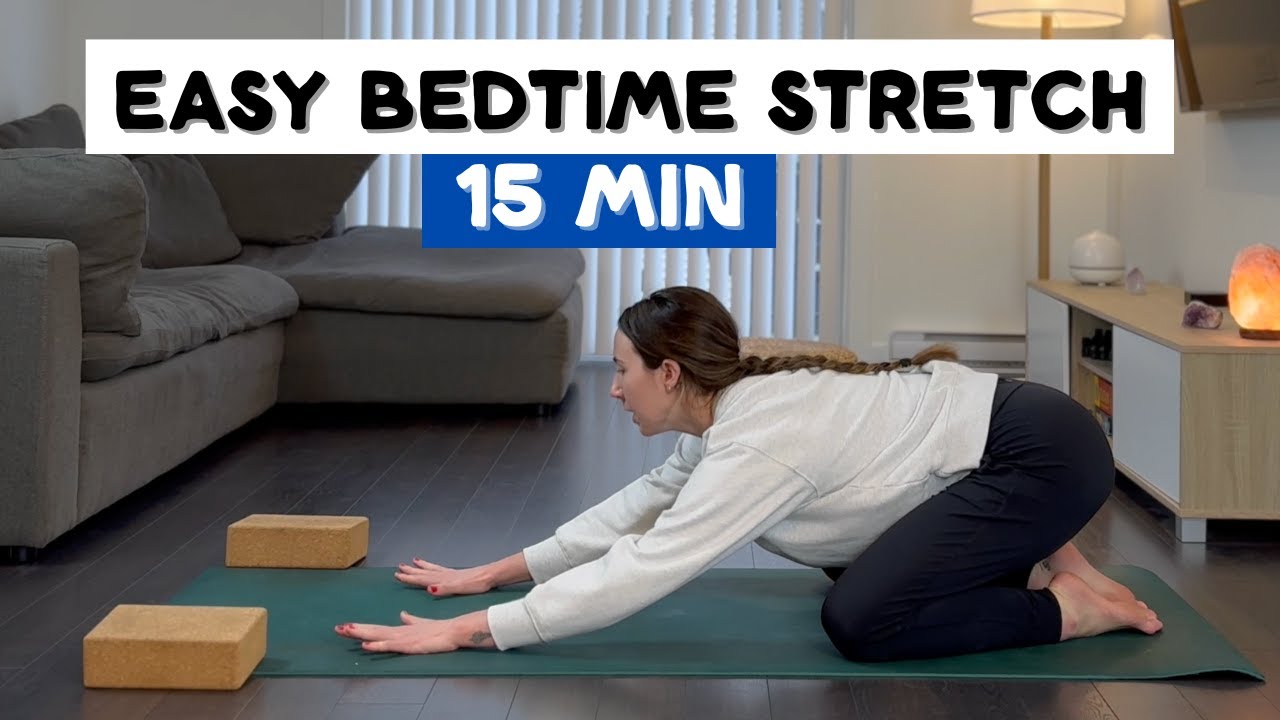 Easy Bedtime Stretch | 15 Minute Yoga Class - YouTube