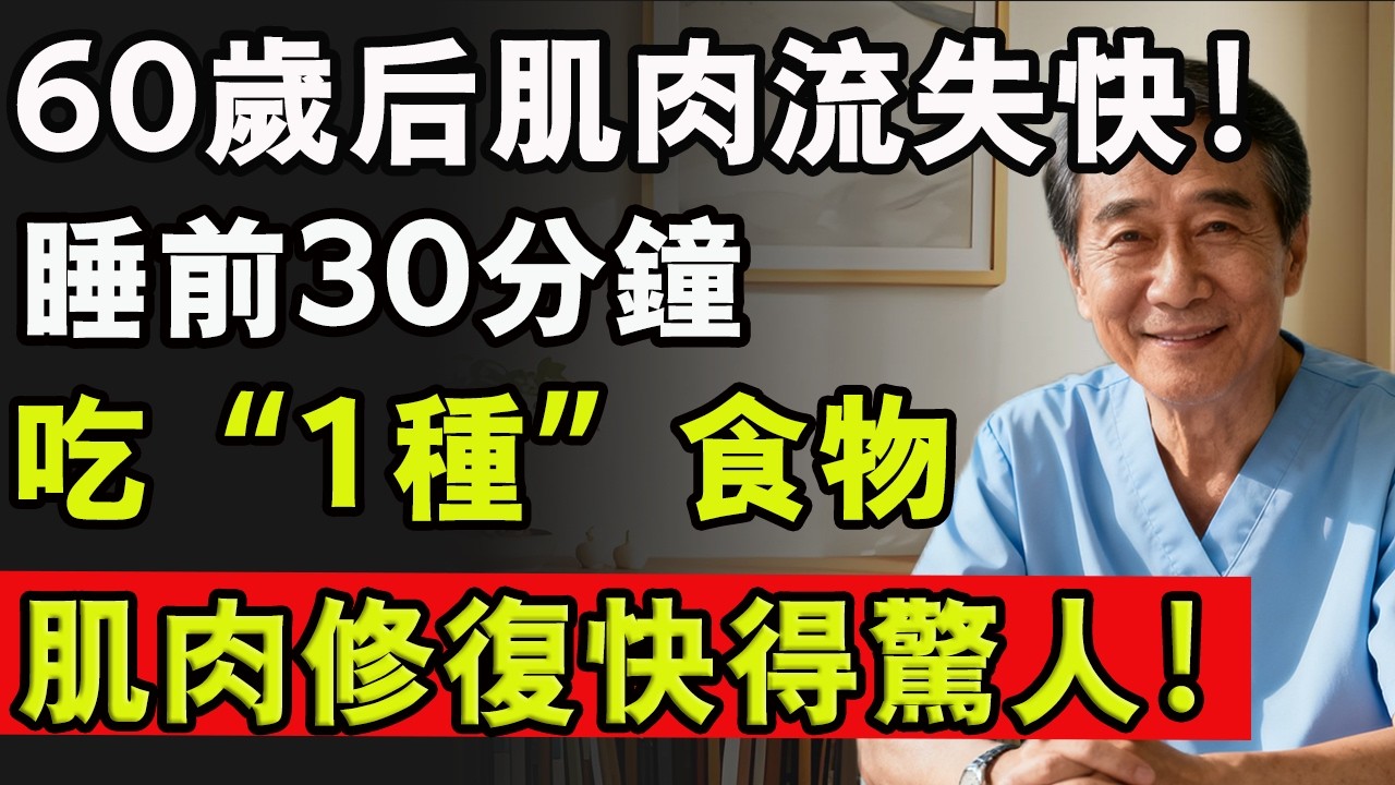 60歲後肌肉流失快！睡前30分鐘，吃“1種”食物，肌肉修復快得驚人！#肌肉流失 #肌少症 #老年健康 #蛋白質 #中老年生活