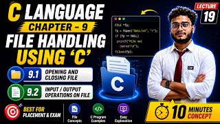 🔥 File Handling in C | Lecture 19 | Opening, Closing & File I/O #programming #coding #software