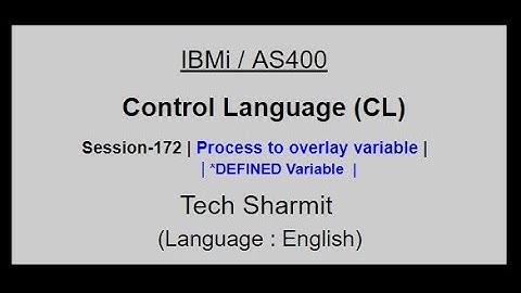 Overlaid Variable  in cl  program   | *DEFINED Variable | Basics of cl programming   | IBMi | CL