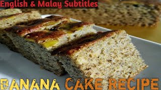 Easy and super moist banana cake. ingredients: 2 eggs 3/4 cup cooking
oil 1/2 sugar 9 small 1 1/4 flour tsp sodium bicarbonate essence...