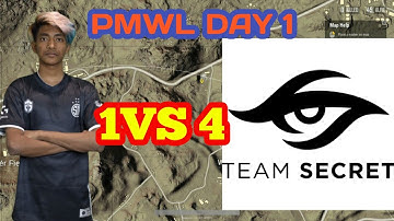 CLUTCHGOD 1VS4 AGAINST TEAM SECRET|| PMWL DAY 1|| MIRAMAR|| #indiaop