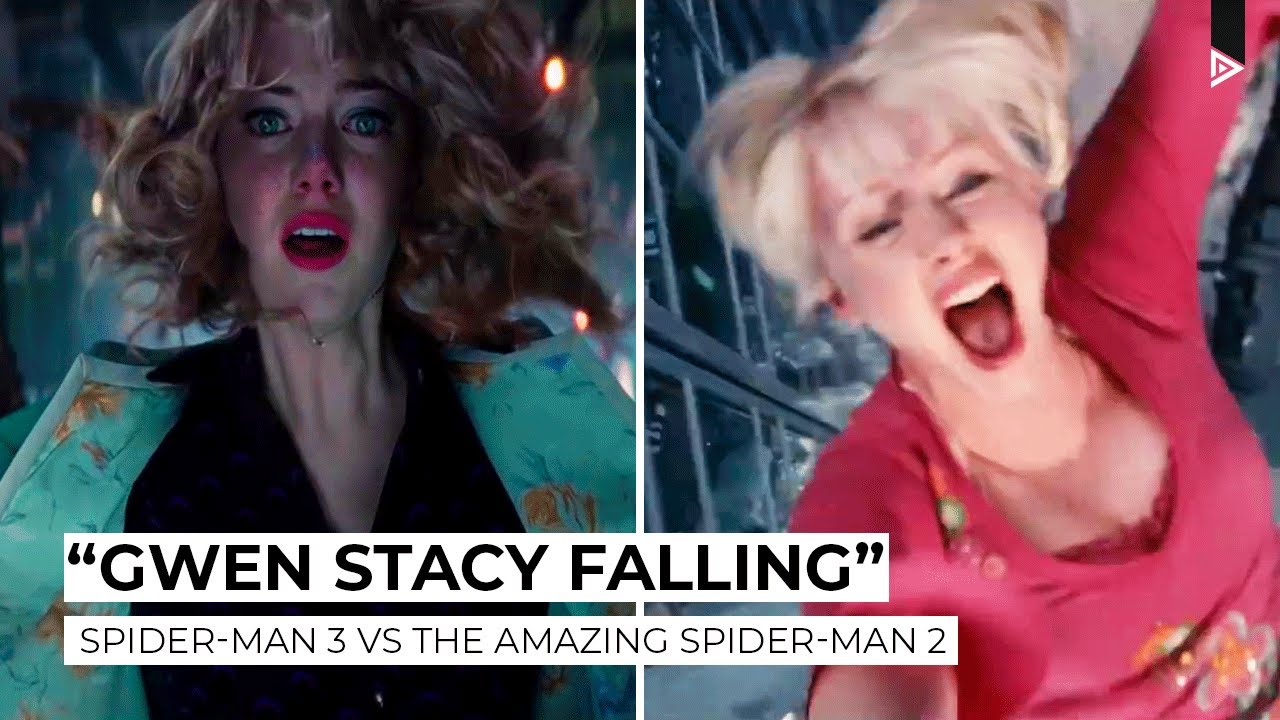 Gwen Stacy Falling Scene Spider Man 3 Vs Amazing Spider Man 2 Full Scene Side By Side E