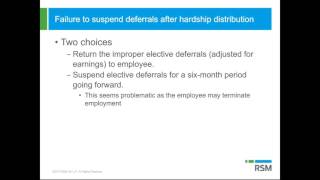 Failure to follow hardship rules | Top 10 retirement plan pitfalls