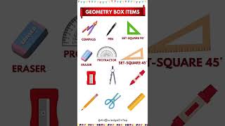 Geometry Box Tools Name in English with Pictures #vocabulary#english #kids#childre#study #students