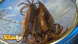 Amazing! Squid Cutting Skills | Sliced Raw Squid, Squid Sashimi