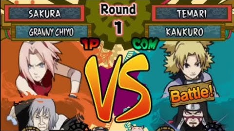 Naruto shippuden ultimate ninja 5 | gameplay Sakura vs Temari | ps2 | aethersx2 emulator