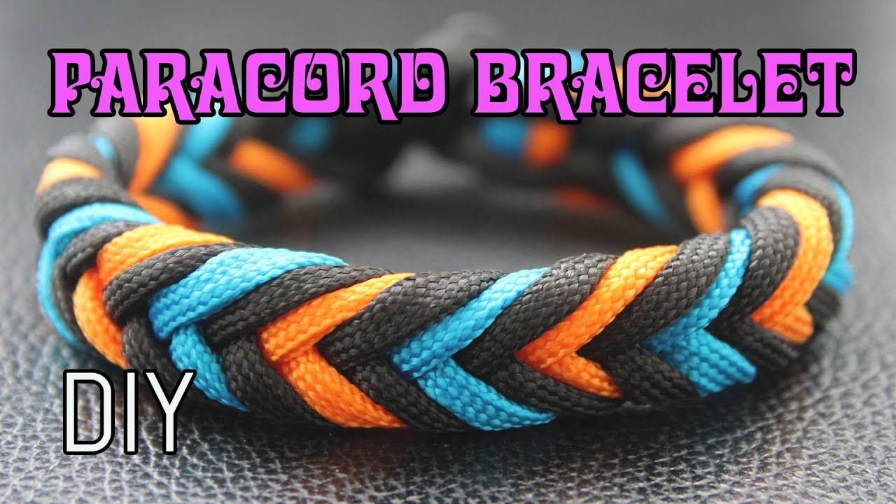 HOW TO MAKE PARACORD BRACELET: THREE COLORS - YouTube
