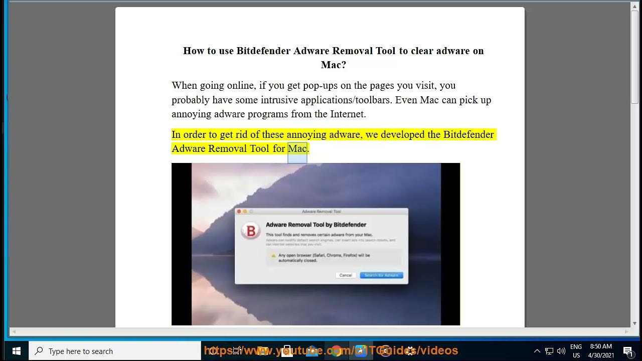 Use Bitdefender Adware Removal Tool to clear adware on Mac YouTube