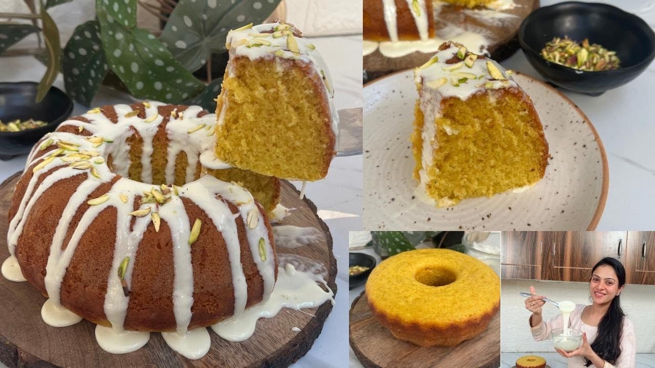 आटे और घर के सामान से बिना Oven बिना Eggs Rasmalai Cake In kadai with Instant Rabdi | Teatime Cake