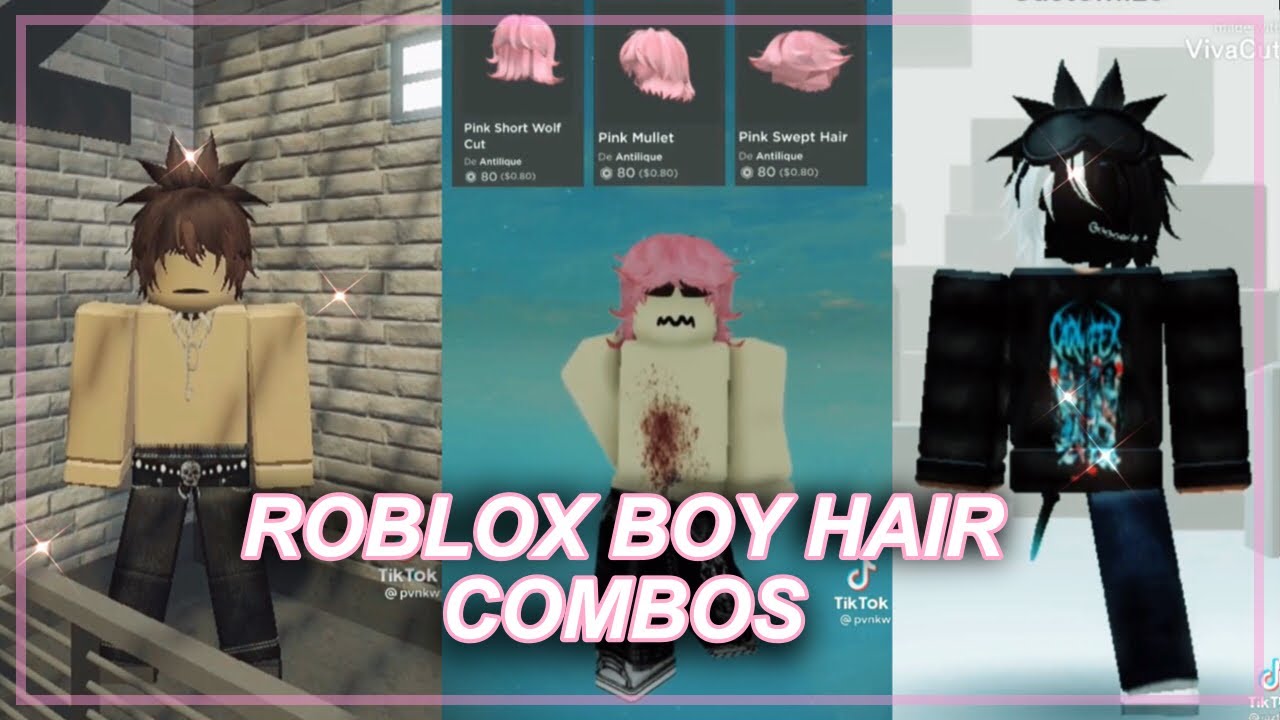 Roblox Boy Tiktok Hair Combos Combinations Part 2 ﾟ Youtube - black hair combos roblox