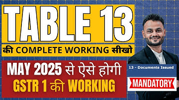 Document Summary Table 13 of GSTR 1 is mandatory to report from May 2025