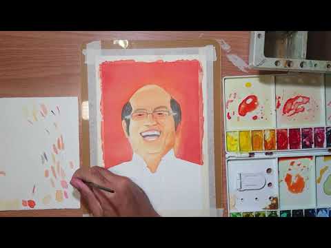 สีน้ำกากๆ : การวาดรูปคน น้าค่อม ด้วยความอาลัยครับ