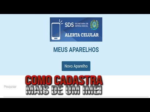 Alerta Celular(SDS PE) Como cadastrar mais de um  número do IMEI SDS atualizado 2022