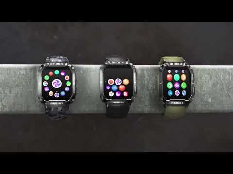 Смарт-годинник Lemfo Shock Military T3  / тактичні чоловічі смарт-годинники, видео 1