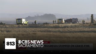 Forward progress stopped on grass fire east of Vacaville