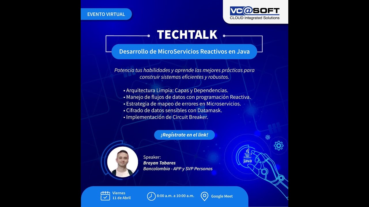 TechTalk VCSOFT: Desarrollo de MicroServicios Reactivos en Java - YouTube