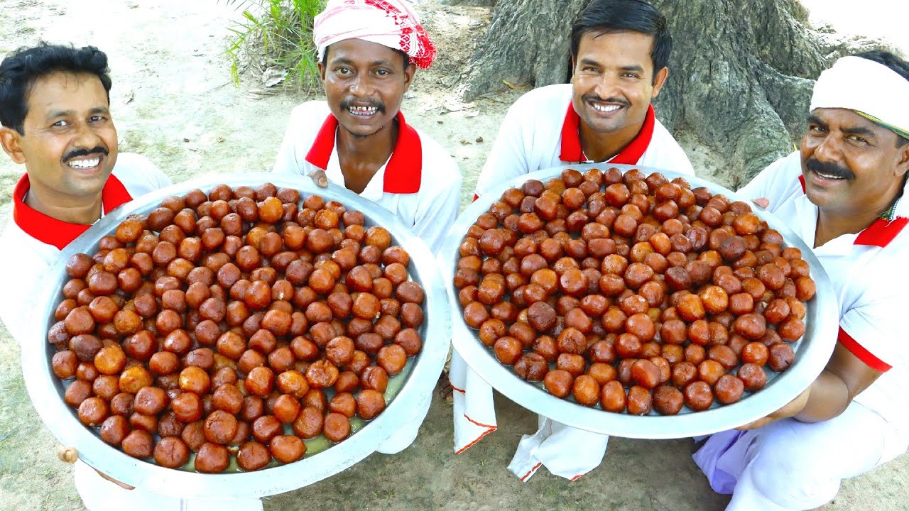 1000 GULAB JAMUN RECIPE for full village | How to make easy Gulab Jamun at home by villfood Kitchen