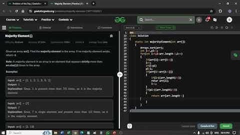 Majority Element - Geeks for Geeks today