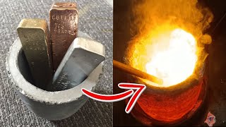 The stages of melting ingots until making a sugar container  Casting