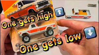 My Matchbox 1974 Ford F100 Ranger 4x4 gets slammed ￼and one gets off-road suspension