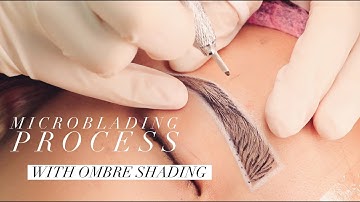 MICROBLADING eyebrows with machine SHADING  step by step