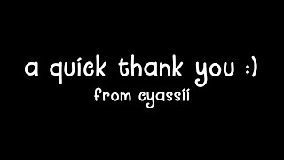 a quick thank you :)