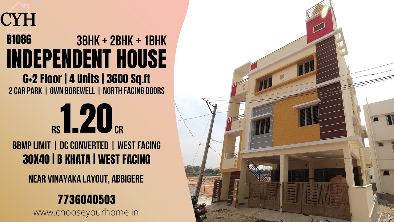 SOLD CYHB1086 Rs 1.20Cr Independent House for Sale at Abbigere, nr Vinayaka Layout