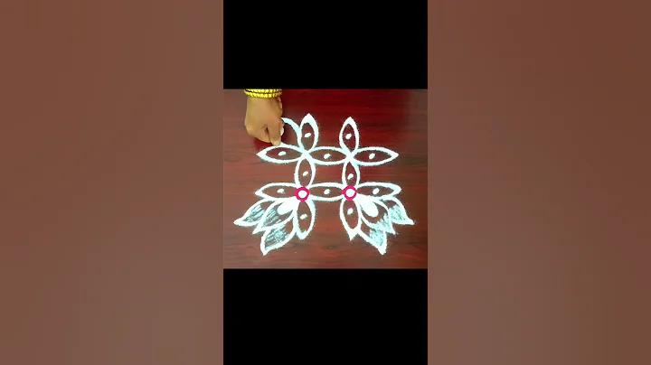 Simple and easy rangoli🌺🌿 #rangoli #kolam #muggulu #simplerangoli #shorts #trending