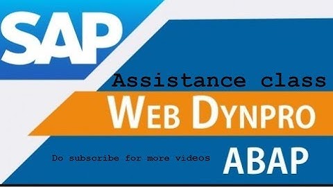 assistance class in sap webdynpro  abap video