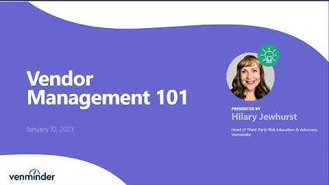 Vendor Management 101 Webinar