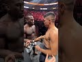 Encarada entre Vicente Luque e Tresean Gore na pesagem do #UFC330!