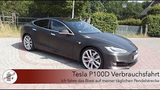 Tesla Model S P100D - Consumption Test - Driving the beast on my commute