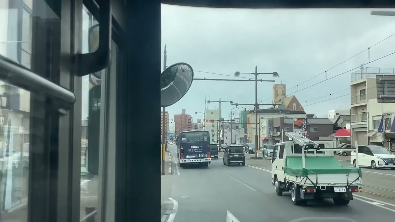 岡電バス前面展望　岡山駅→天満屋→大東