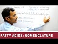 Nomenclature of Fatty acid