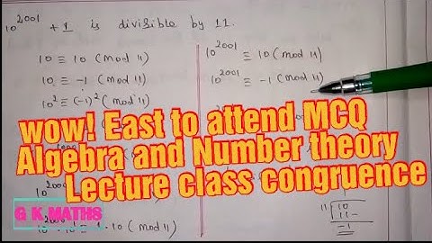 Algebra and number theory lecture class with MCQ pattern (congruence)