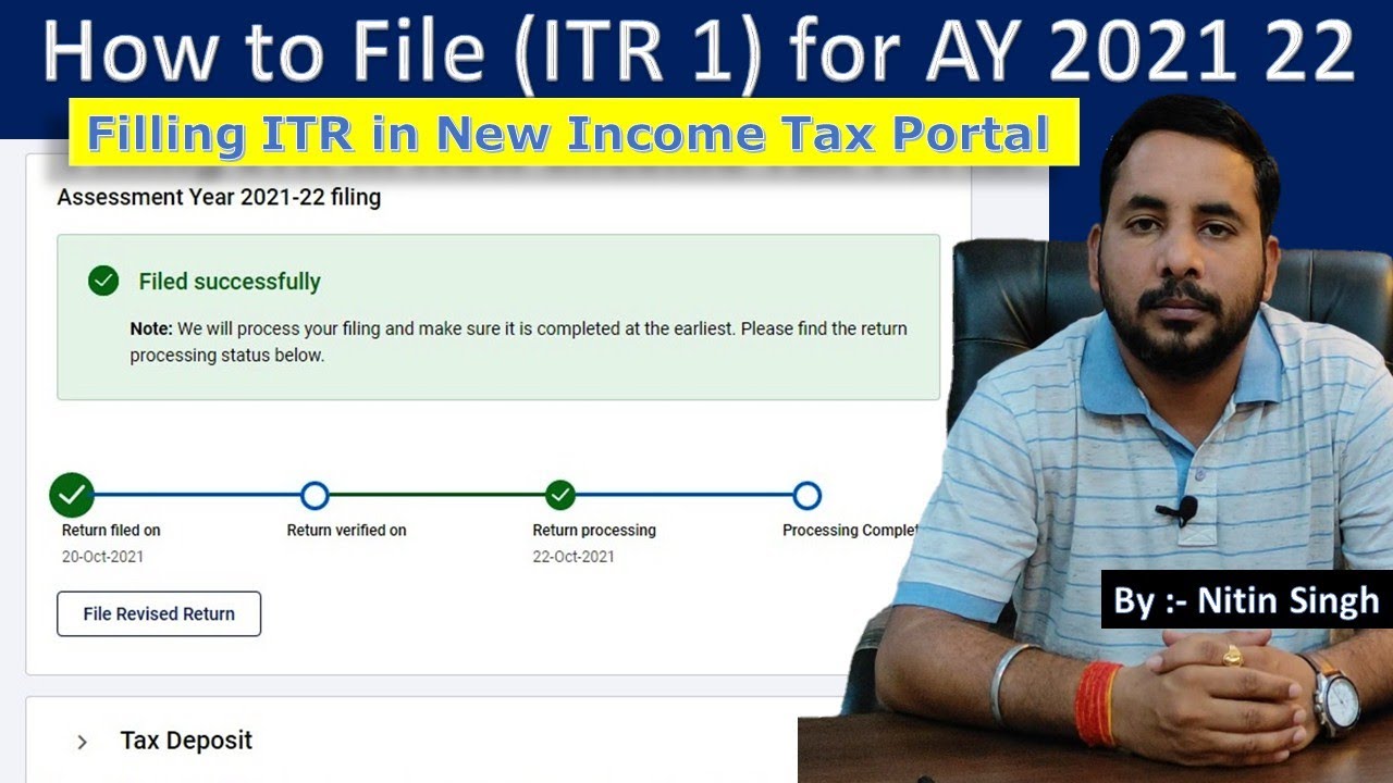 How to File Income Tax Return (ITR 1) for AY 2021 22 | Filling ITR in New Portal | Nitin Singh