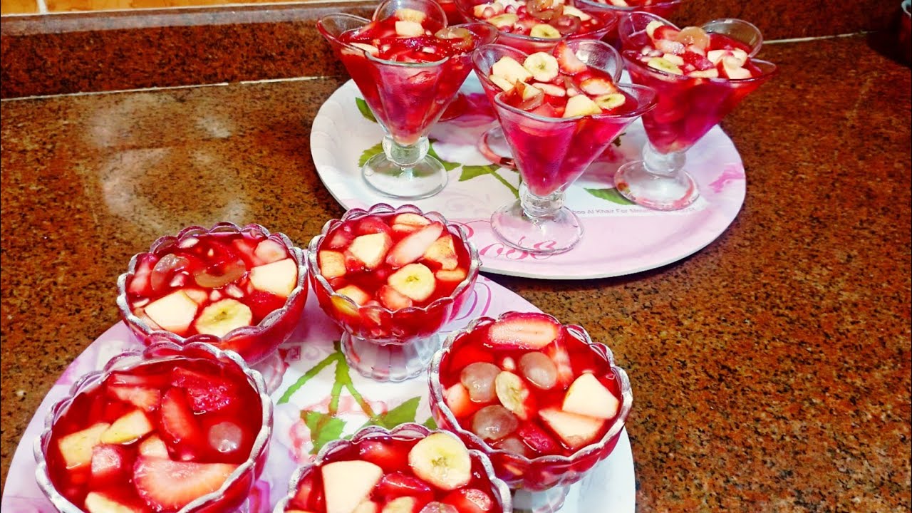 فروت سالاد بجيلى الفراوله من مطبخ شيف ايمي #اكسبلور #cooking #food #مطبخ-شيف-ايمي 