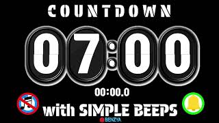 round flip clock 7 minute countdown timer  alarm with simple beeps🔔UHD/4K/2160p by benzya 451 views 22 hours ago 7 minutes, 23 seconds