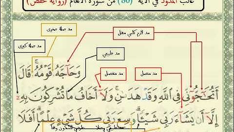 أغلب المدود في الآية ( 80 ) من سورة الأنعام