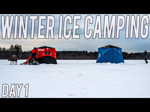 SOLO ICE CAMPING Catch and Cook with Nighttime Complications ~ DAY