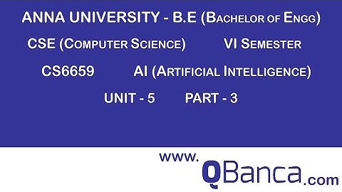 QBanca | Anna University-2013 R | CSE DEPT(6TH SEM) | CS6659-AI |  Unit 5 | Part-3