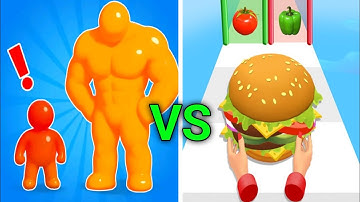 Tall Man Run VS Burger Run - All Levels Gameplay walkthrough Android iOS 