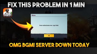 BGMI server shutdown today 😭 bgmi login failed problem server error | Bgmi server authentication