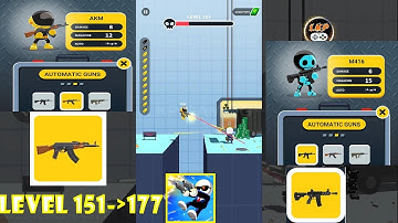 🌈Johnny Trigger Level 151-177 Unlock AUTOMATIC GUNS play Walkthrough| mod Apk  Android Gameplay #FHD