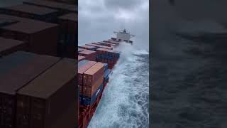 Rogue Waves Slam Container Ship During Violent Ocean Storm