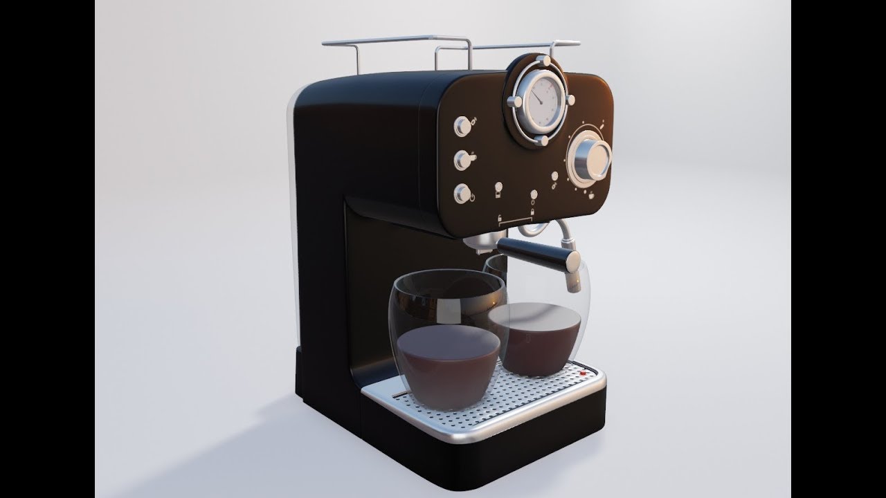 modeling an Espresso Coffee Machine in blender 2 8 speed modeling - YouTube