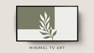 Sage Green Botanical Minimal Wall Art for Frame TV – Modern Neutral 4K Art Screensaver